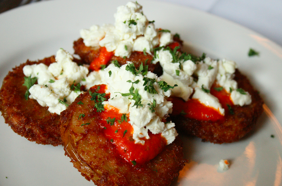 Fried green tomatoes from B. Smith's in Union Station, DC | EvinOK.com