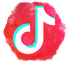 TikTok logo on watercolor paint effect red background in honeycomb shape for EvinOK