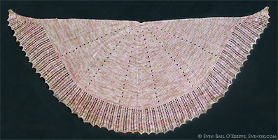 lace shawl on chalkboard