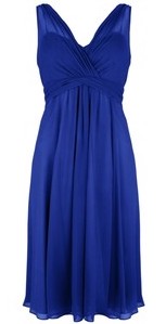 LK Bennett Silk Chiffon Flute Dress in Sapphire