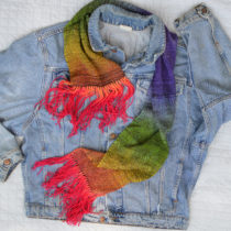 beautiful rainbow Socks That Rock woven scarf | EvinOK.com