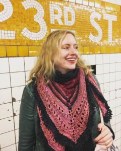 City Stitchette - Chelsea Girl Shawl on 23rd Street Subway