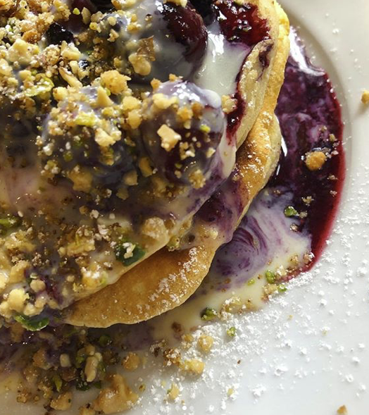 Cherry Pistachio Pancakes at Ali's Kitchen of Cork city | EvinOK