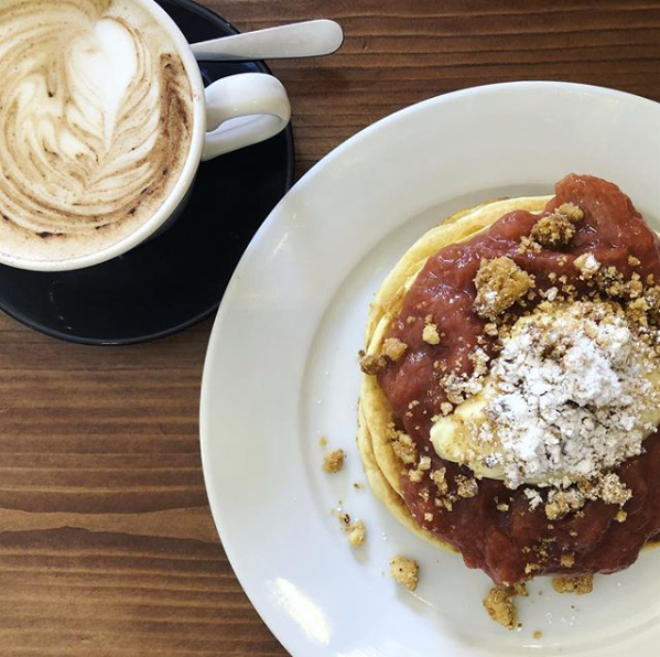 Rhubarb Pancakes at Ali's Kitchen of Cork city | EvinOK