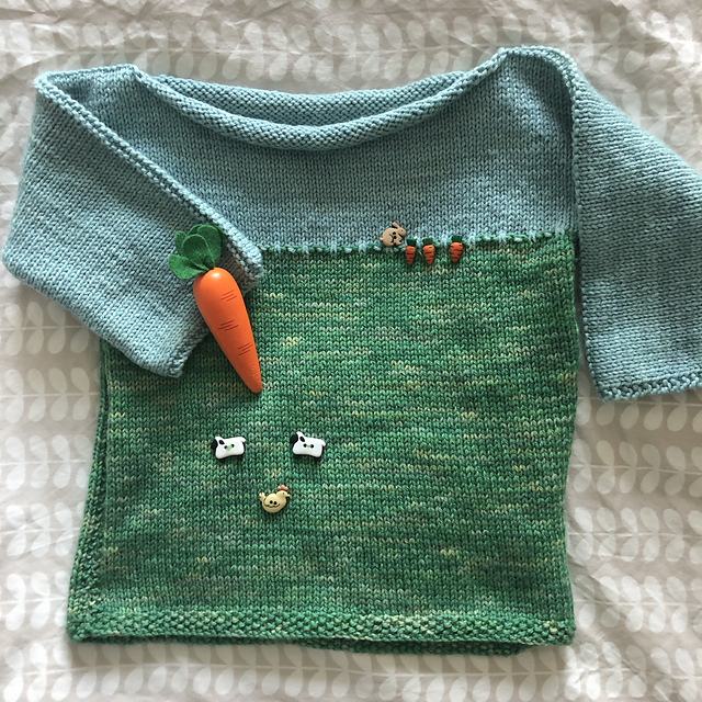 Baby Knitting Patterns | Field & Sky Pullover | EvinOK
