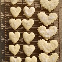 Heart shaped sugar cookies for Valentine's Day