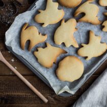 Ghost shaped sugar cookies