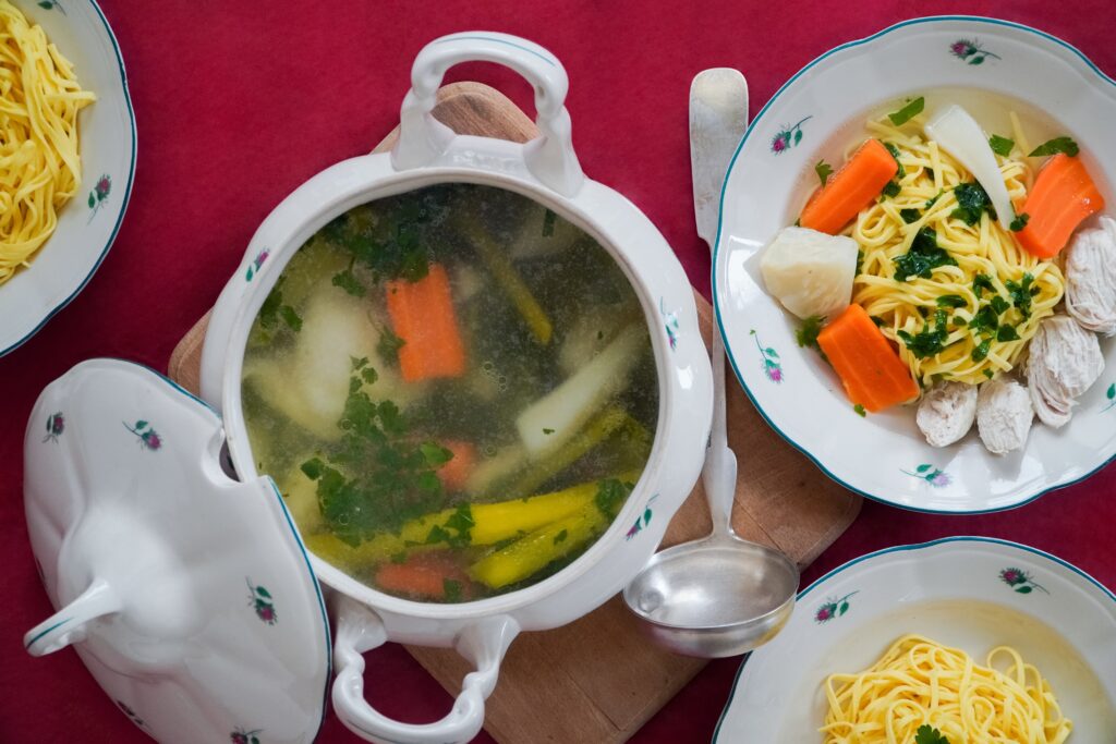 Chicken soup with noodles. Photo by karolina kolodziejczak