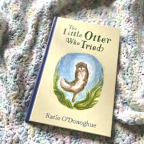 Cover of The Otter Who Tried against a hand-crocheted baby blanket
