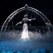 Elsa ice sculpture. Photo by Matt Forster